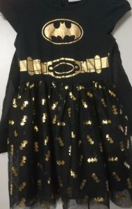 Kids Costumes to Hire - Batgirl dress - Black & Gold - 4 years